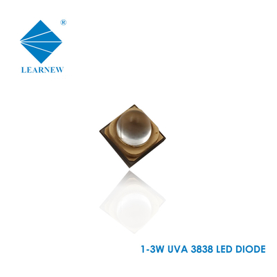 La lente de cristal 3W 3838 Smd de intensidad alta UVA de cuarzo llevó a Chip High Power