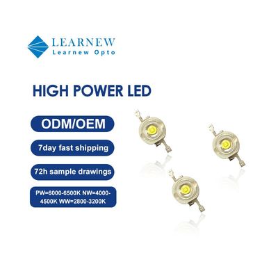 Chip LED de alta potencia 1W-3W con ángulo de visión de 120° y 2 años de garantía para soluciones de iluminación profesional