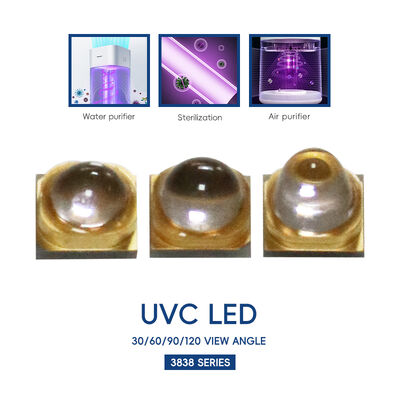 LED UV UV-C LED 3W 110mW 500mA LED 270nm 3838 275nm UV LED de alta potencia UV UVC LED UV-C LED 265nm UVC