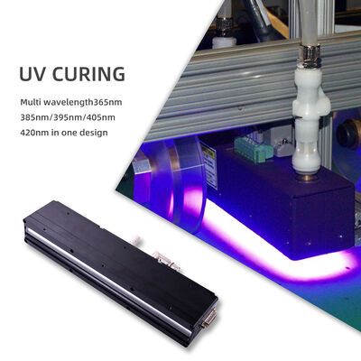 Larga vida útil AC220V 1200W Sistema UV LED de curado 395nm Longitud 310mm Máquinas de impresión 12w/cm2 0-12V Atenuación Impresora Offset