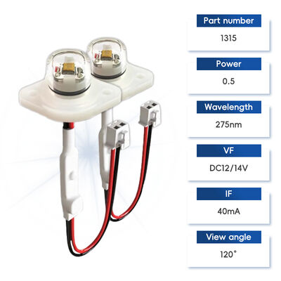 Alta eficiencia ECO Precio UV UV-C DC12V UVC 275nm módulo LED 0.5W 40mA IP68 DC24V Purificación de agua y aire 6-10mW