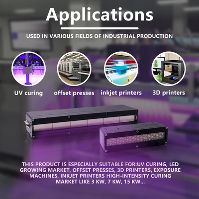 Sistema de curado ULTRAVIOLETA LED ULTRAVIOLETA del sistema de la refrigeración por agua que cura la lámpara conveniente para la impresora plana Offset Printing Machine del chorro de tinta 3D