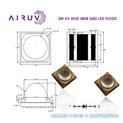 UVA UVB UVC UV LED Chips 365nm 385nm 395nm 3535 3838 6868 2828 1616 LED UV