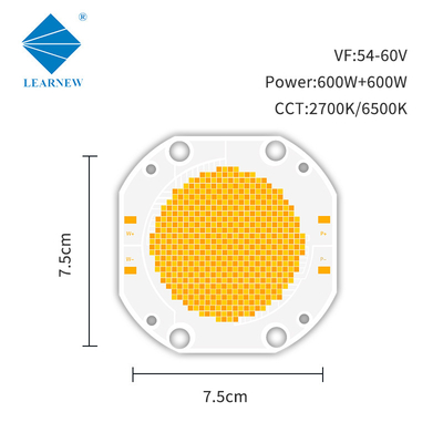 7575CM Chip Led Cob Alta potencia 600W Bi -color Blanco 2700K + 6500K CRI 95