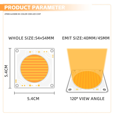 5454 Bicolor 2700k 6500k Cct Alta potencia 1500w 200w Cob Led Chip Module para lámpara de fotografía