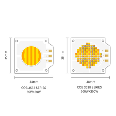 2700k 6500k CCT LED ajustable COB 500W 200W Chip LED de alta potencia Ra95 Ra97 COB para lámpara de fotografía