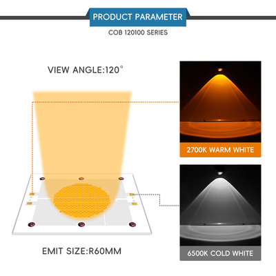 Chip LED COB de alta potencia 1200W Bi color 2800k 6500k Chip LED COB para lámpara fotográfica