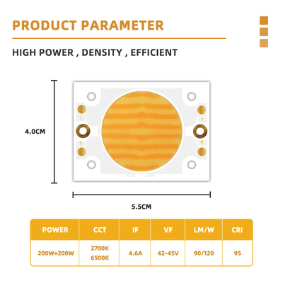 2700k 6500k Eficiencia de altura 200w 4055 Chip LED SMD blanco Caliente Emisión blanca Alta luminosidad