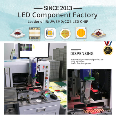 Luz LED UV de alta potencia de 180W Lente de cuarzo 4050 Chip SMD 620nm/460nm/520nm/2700K /6500K Chip LED de cinco colores COB