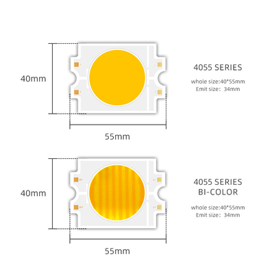 Chip LED de alta potencia 4055 LED 100W Chip doble CCT 200W 200W Bi Color 2700K 6500K LED COB 45V para la fotografía luz de vídeo