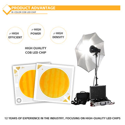 LED COB de alta CRI bicolor 30W/40W/50W/80W 2 en 1 blanco cálido y blanco frío, chip COB LED 2424