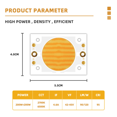 Bi Color COB LED Chip 200W 4055 para la fotografía luz 2700K/6500K