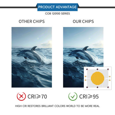 Chip LED COB de alta eficiencia con 10000 horas de trabajo, ángulo de visión de 120° y material Algainp para luces de escenario y fotografía