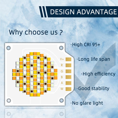 Chip LED COB RGBWW 3538 de alta calidad con 2 años de garantía, voltaje de entrada de 24-26 V y 10000 horas de trabajo para luz de escenario LED