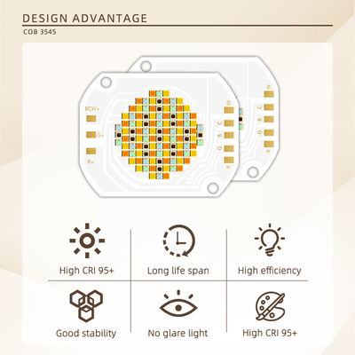 Chip LED COB de 350W 2700K-6500K RGBCW a todo color ajustable con ángulo de visión de 120° para luces de escenario y fotografía