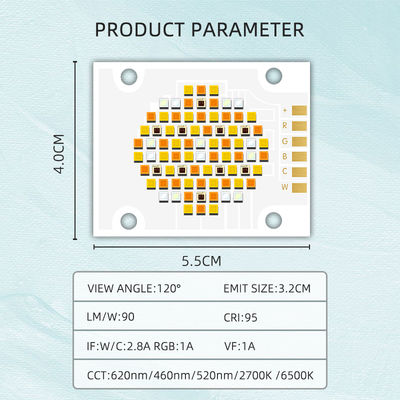 Chip LED COB de alta potencia con cinco colores RGBWC 180W 300W DC 21v-48v para luces de escenario y fotografía