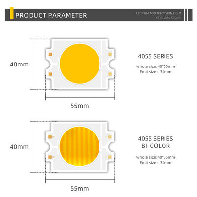 DIMMABLE 4055 COB LED CHIP BICOLOR Dos colores CCT CRI95 600W 2700-6500K 40000LM Bajas de luz luces fotográficas COB chip