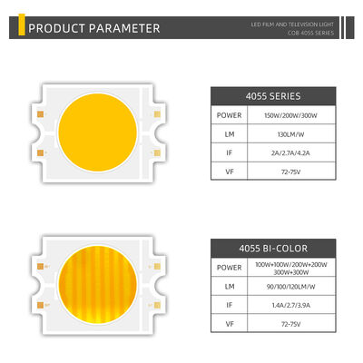 DIMMABLE 4055 COB LED CHIP BICOLOR Dos colores CCT CRI95 600W 2700-6500K 40000LM Bajas de luz luces fotográficas COB chip