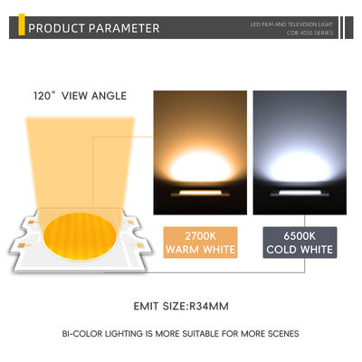 DIMMABLE 4055 COB LED CHIP BICOLOR Dos colores CCT CRI95 600W 2700-6500K 40000LM Bajas de luz luces fotográficas COB chip