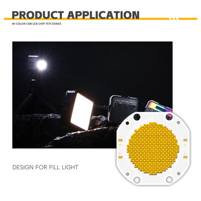 Chip LED COB bicolor de 600W+600W Serie COB 7575 CCT, chip LED COB sintonizable para luces fotográficas, regulable, color blanco, CRI95 10A
