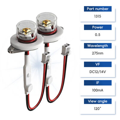 Alta eficiencia ECO Precio UV UV-C DC12V UVC 275nm módulo LED 0.5W 40mA IP68 DC24V Purificación de agua y aire 6-10mW