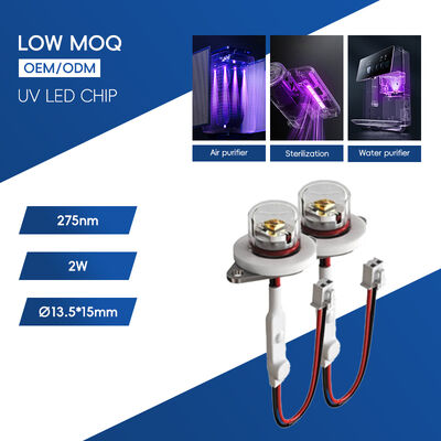 Alta eficiencia ECO Precio UV UV-C DC12V UVC 275nm módulo LED 0.5W 40mA IP68 DC24V Purificación de agua y aire 6-10mW