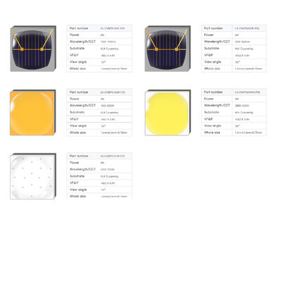 LEARNEW High Power LED Chip 2W 3W ALN Coppering Broad Spectrum 1800K-700K 120 Viewing Angle 2.8-3.4V Customizable Color