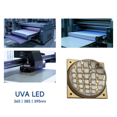 OEM ODM muestra gratuita de alta potencia 100W 200W 300W UVA COB UV LED Chip 365nm 385nm 395nm 33500-120000mW Módulo LED de curado UV