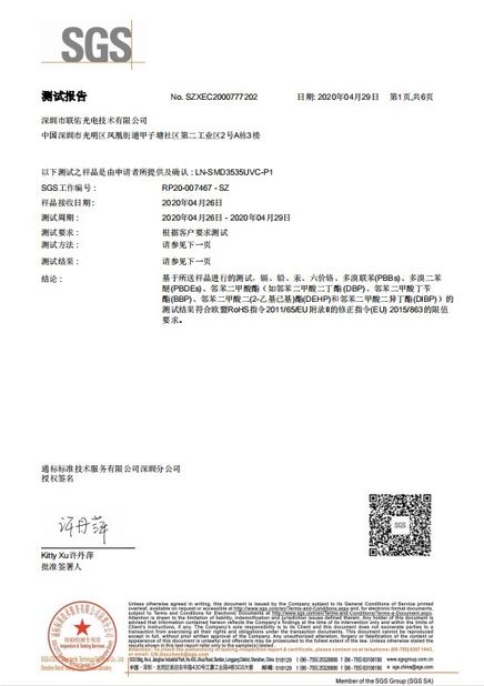 China Shenzhen Learnew Optoelectronics Technology Co., Ltd. Certificaciones